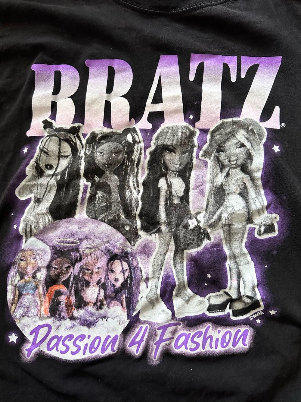 Y2K BRATZ 'Passion 4 Fashion' Graphic Tee - Black & Purple